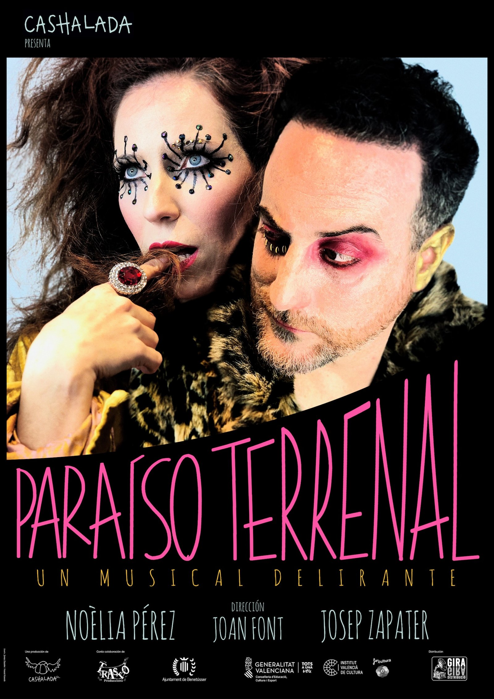 Cartel obra de teatro Paraíso Terrenal, un msuical delirante