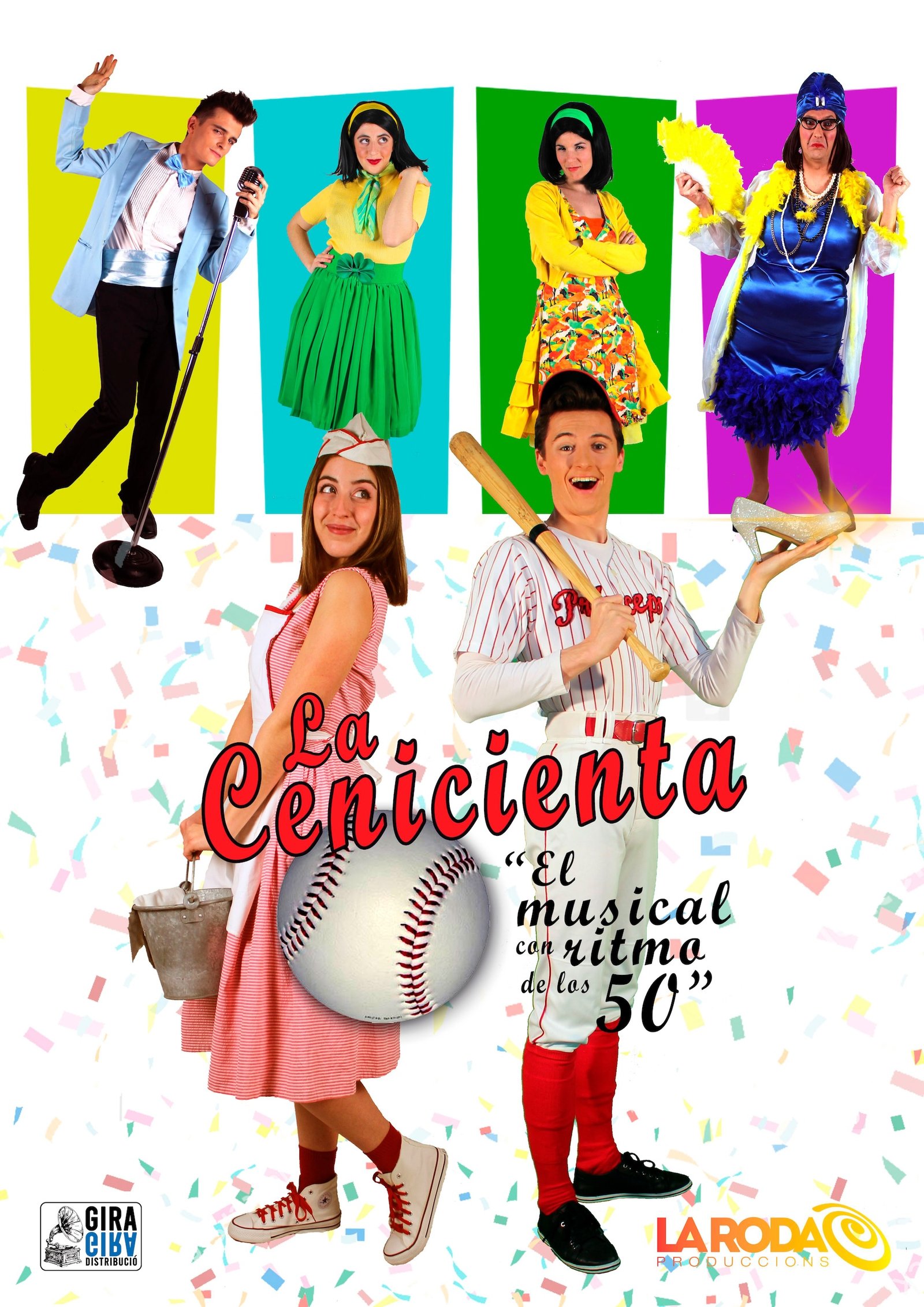 Cartel obra teatro La Cenicienta, el musical con ritmo de los 50